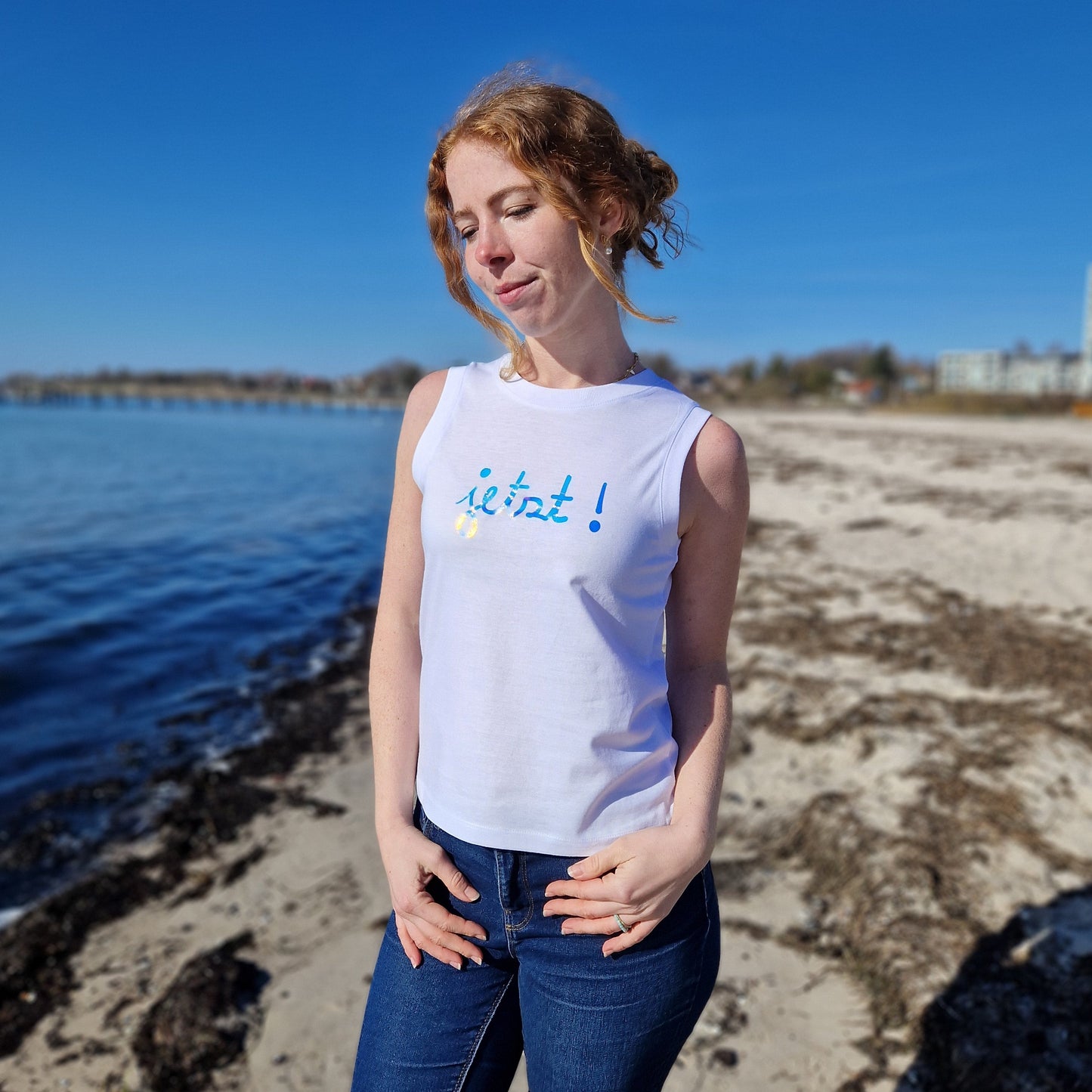 Tank Top JETZT (white/rainbow) lovingsoul