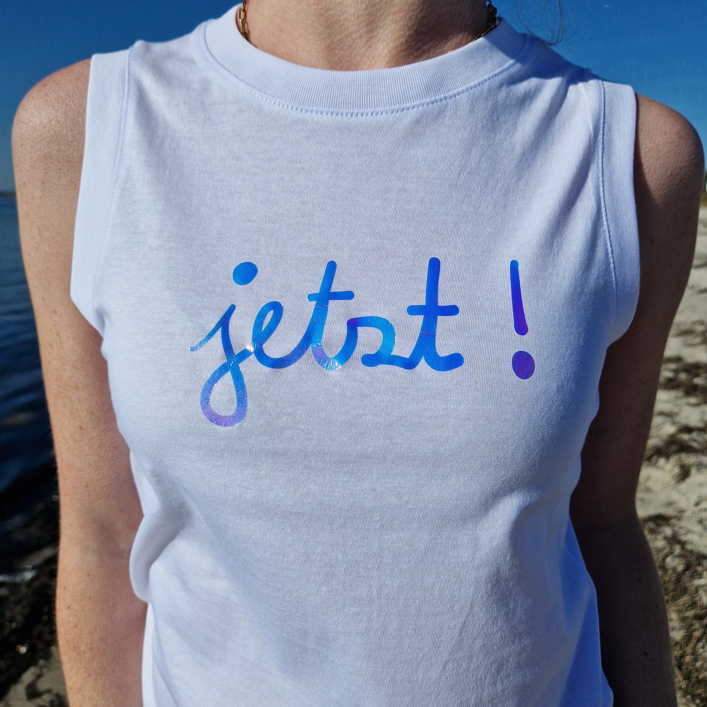 Tank Top JETZT (white/rainbow) lovingsoul