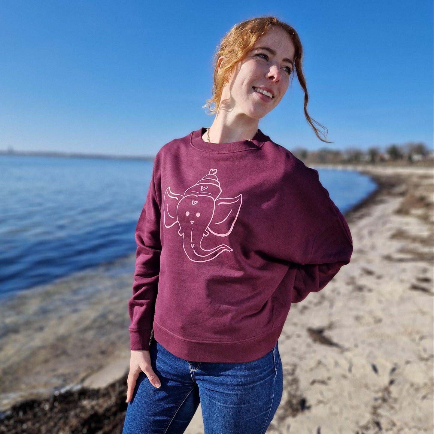 Sweatshirt GANESHA (deep plum/rosa) lovingsoul