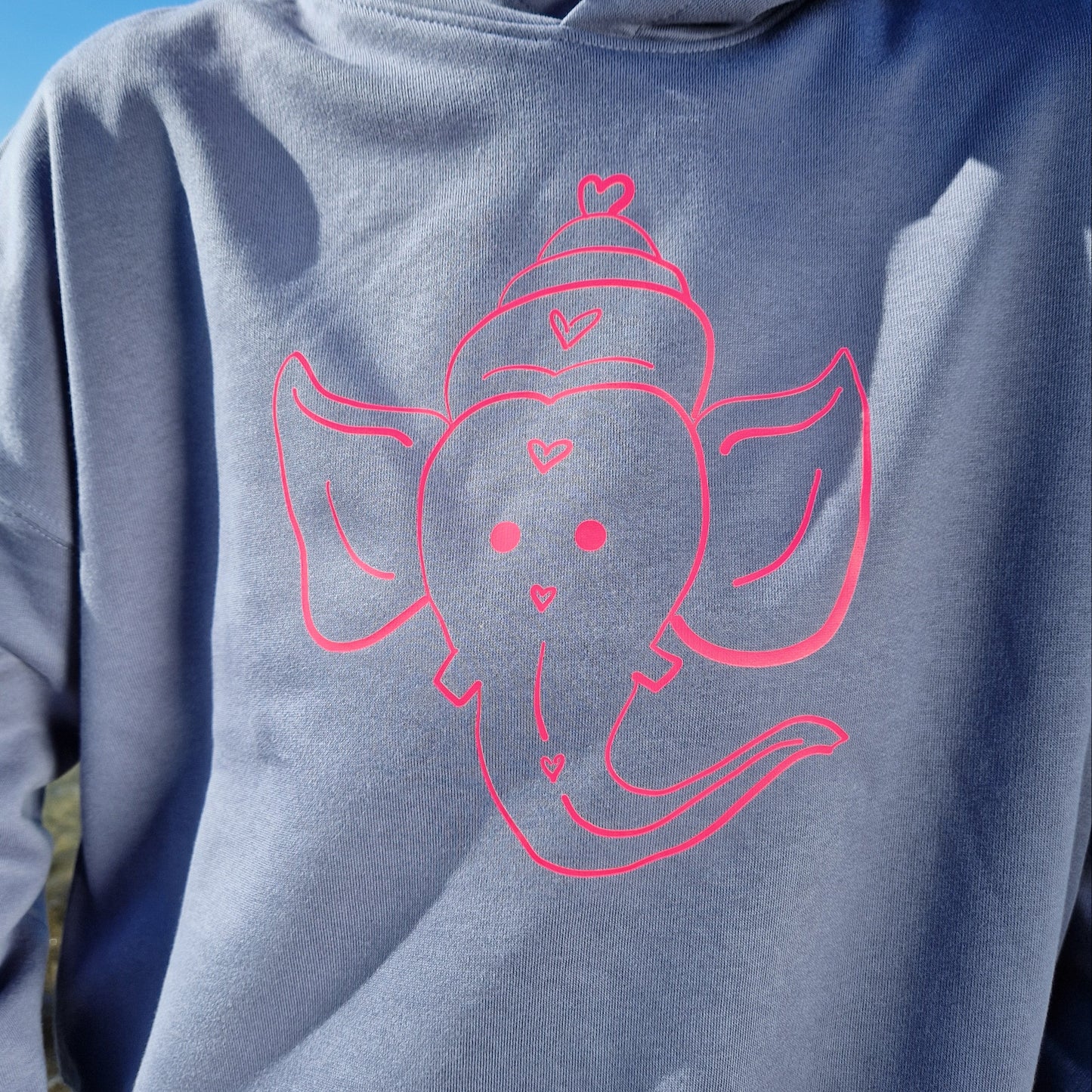 Kapuzenpullover Hoodie GANESHA (blue grey/pink) lovingsoul