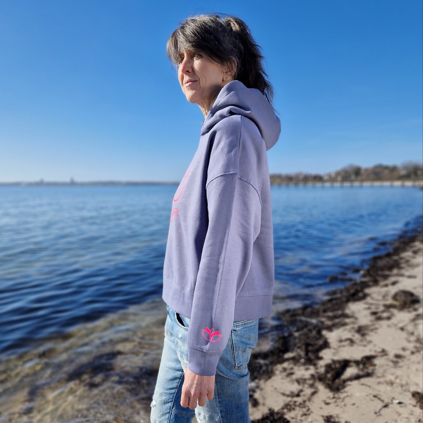 Kapuzenpullover Hoodie GANESHA (blue grey/pink) lovingsoul