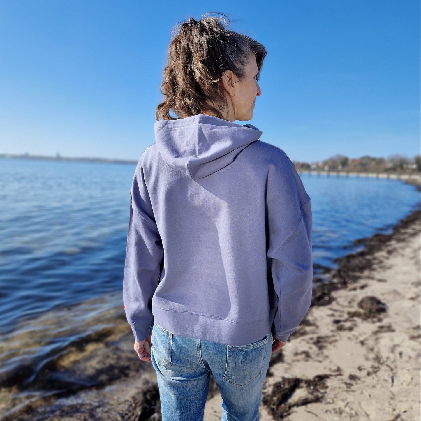 Kapuzenpullover Hoodie GANESHA (blue grey/pink) lovingsoul