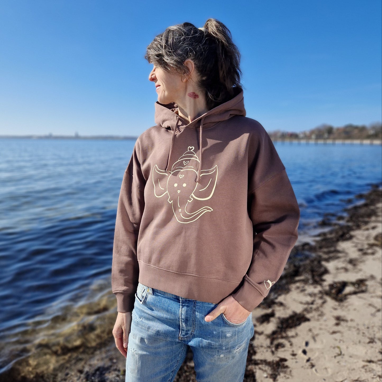 Kapuzenpullover Hoodie GANESHA (mocha/beige) lovingsoul