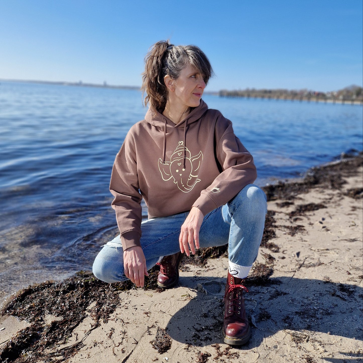 Kapuzenpullover Hoodie GANESHA (mocha/beige) lovingsoul