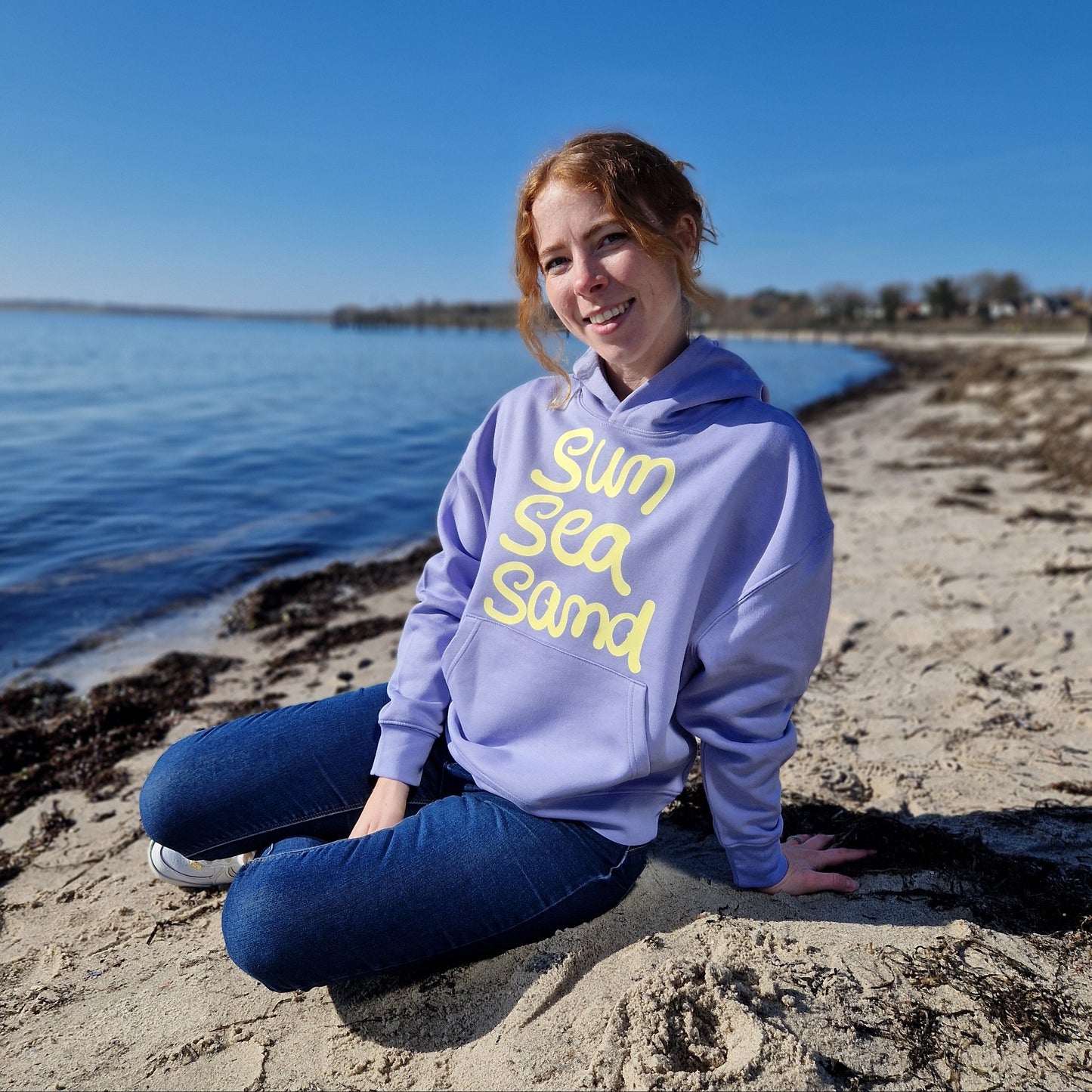 Kapuzenpullover Hoodie SUN SEA SAND (violet/pastell) lovingsoul
