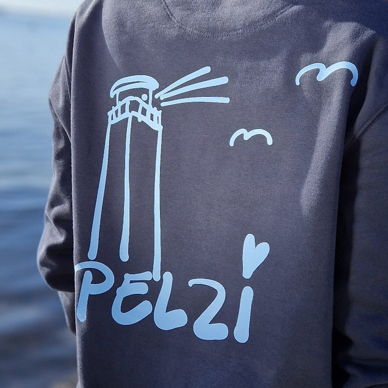 Kapuzenpullover Hoodie PELZI (indiaink grey/ice blue) lovingsoul