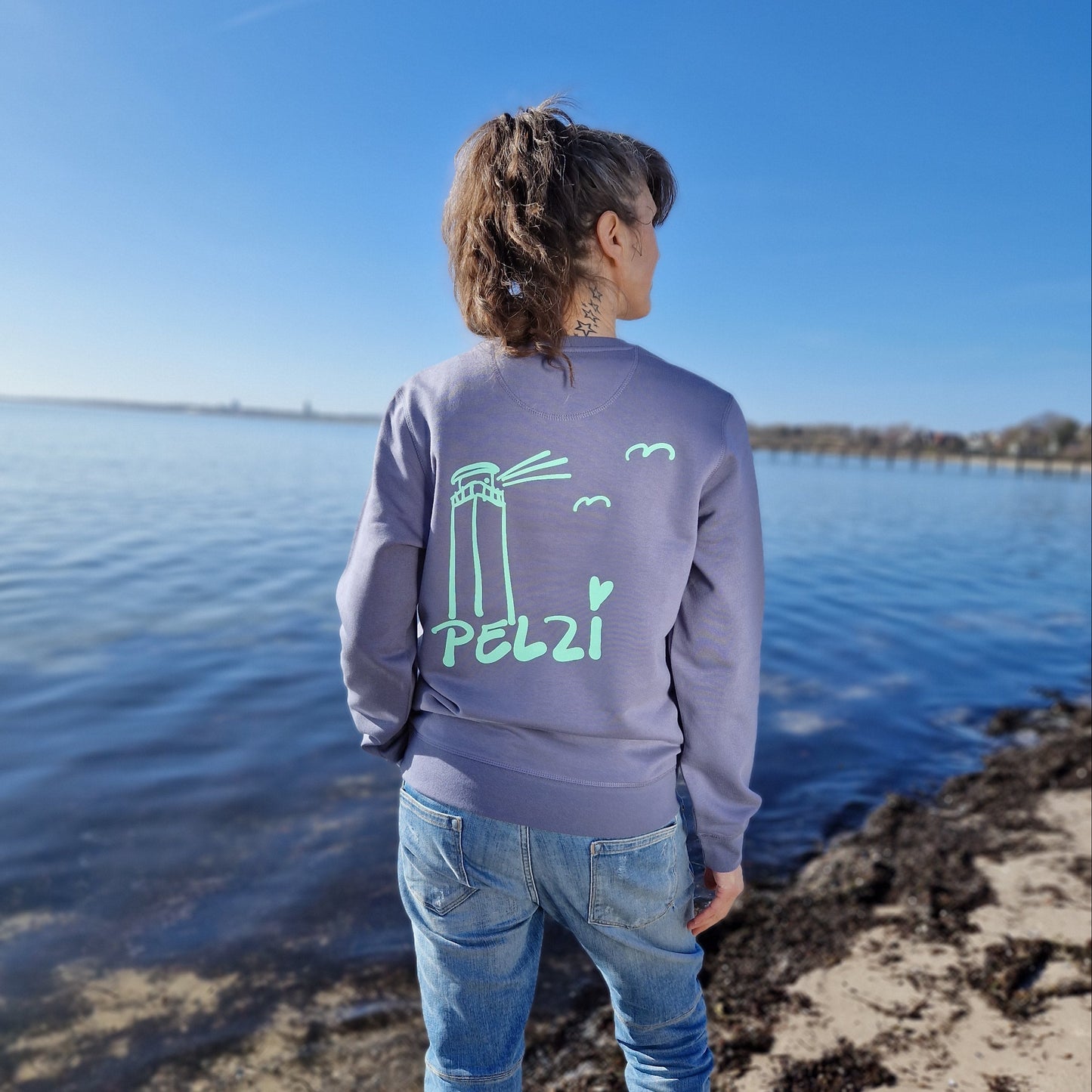 Sweatshirt PELZI (blue grey/mint) lovingsoul
