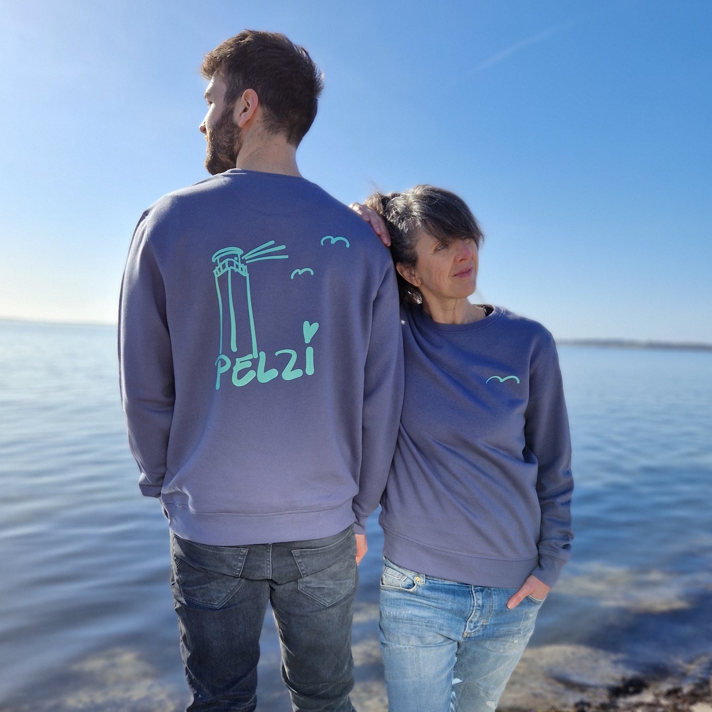 Sweatshirt PELZI (blue grey/mint) lovingsoul