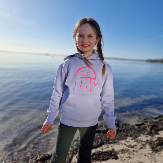 Kinder Kapuzenpullover Hoodie QUALLE (lavender/pink) lovingsoul