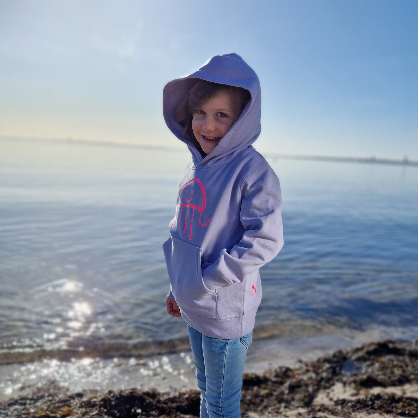Kinder Kapuzenpullover Hoodie QUALLE (lavender/pink) lovingsoul