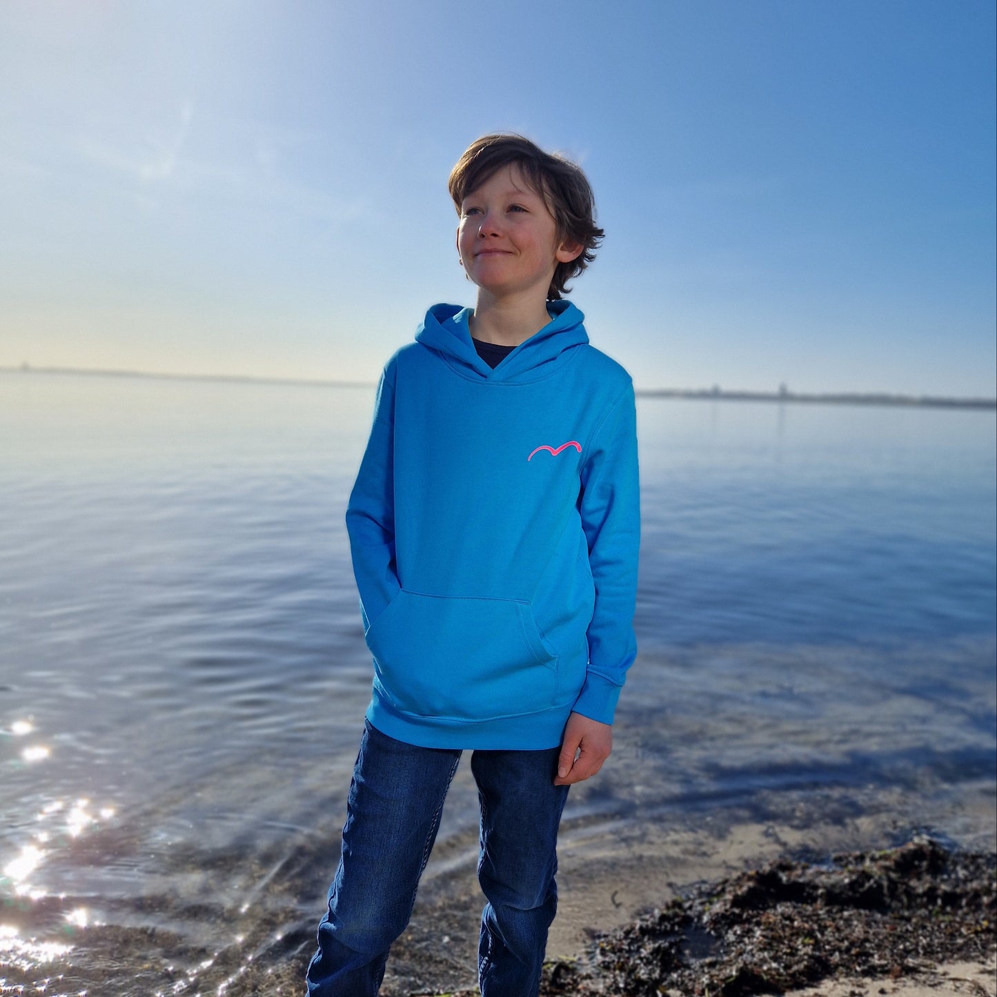 Kinder Kapuzenpullover Hoodie PELZI (aqua blue/pink) lovingsoul