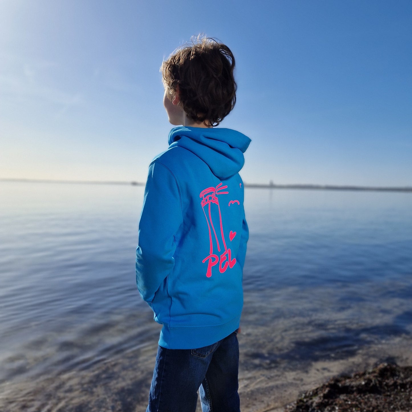 Kinder Kapuzenpullover Hoodie PELZI (aqua blue/pink) lovingsoul