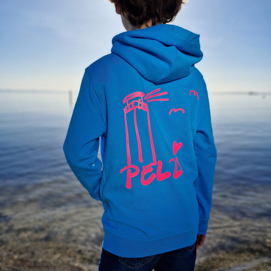 Kinder Kapuzenpullover Hoodie PELZI (aqua blue/pink) lovingsoul