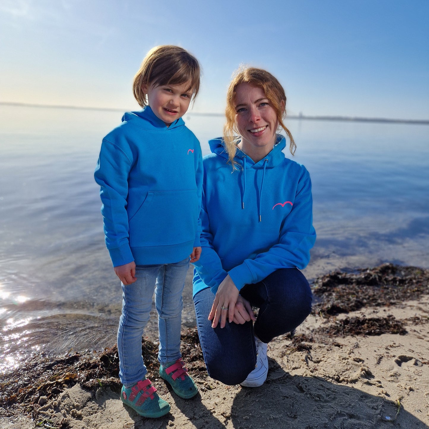 Kinder Kapuzenpullover Hoodie PELZI (aqua blue/pink) lovingsoul