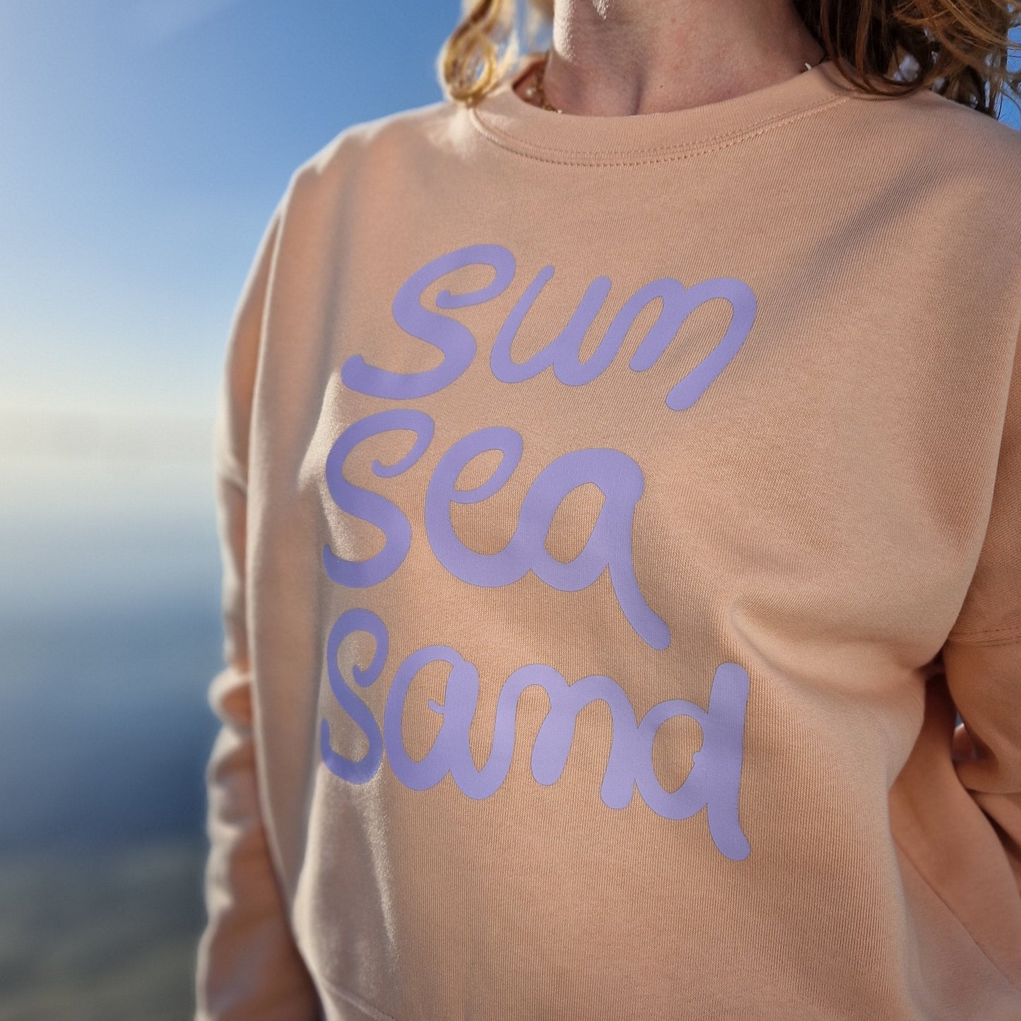 Sweatshirt SUN SEA SAND (fraiche peche/violet) lovingsoul
