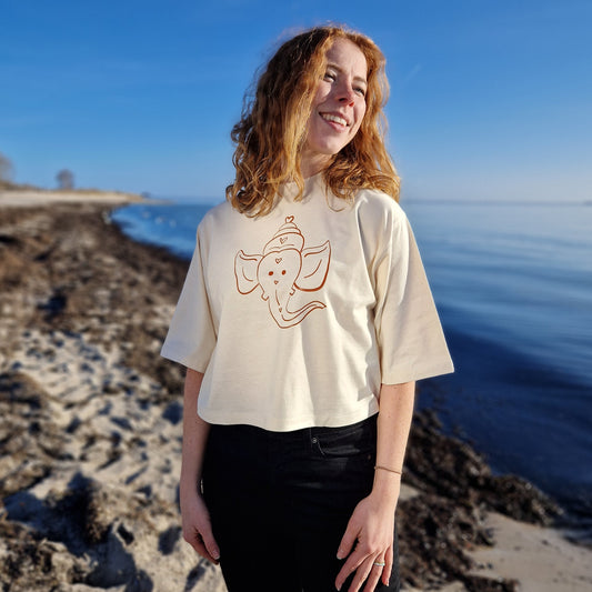 T-Shirt GANESHA (natural raw/texas orange) lovingsoul