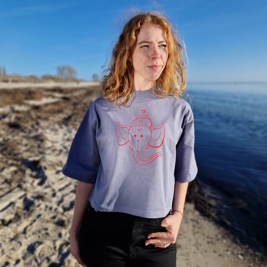 T-Shirt GANESHA (blue grey/red) lovingsoul