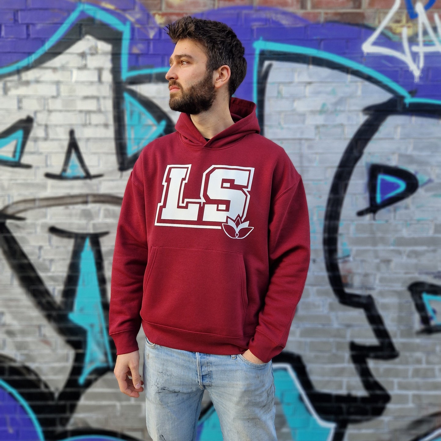 LS Hoodie weiter Schnitt Passform relaxed fit