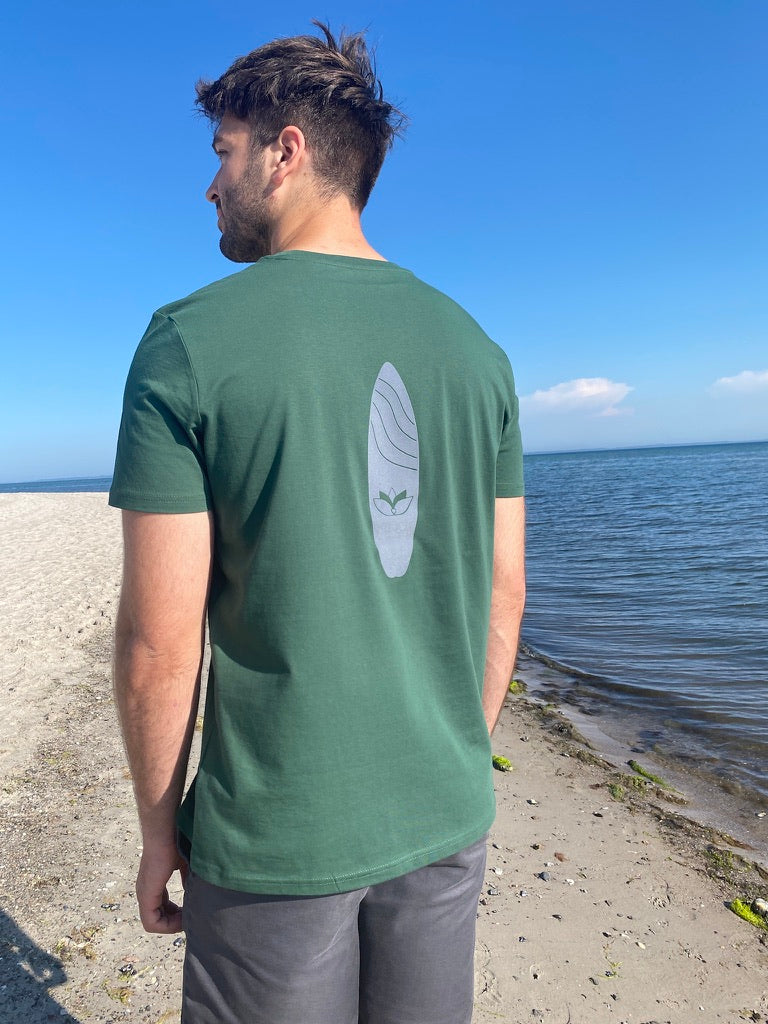T-Shirt WAVE/SURFBOARD (bottle green/cool grey) loving soul