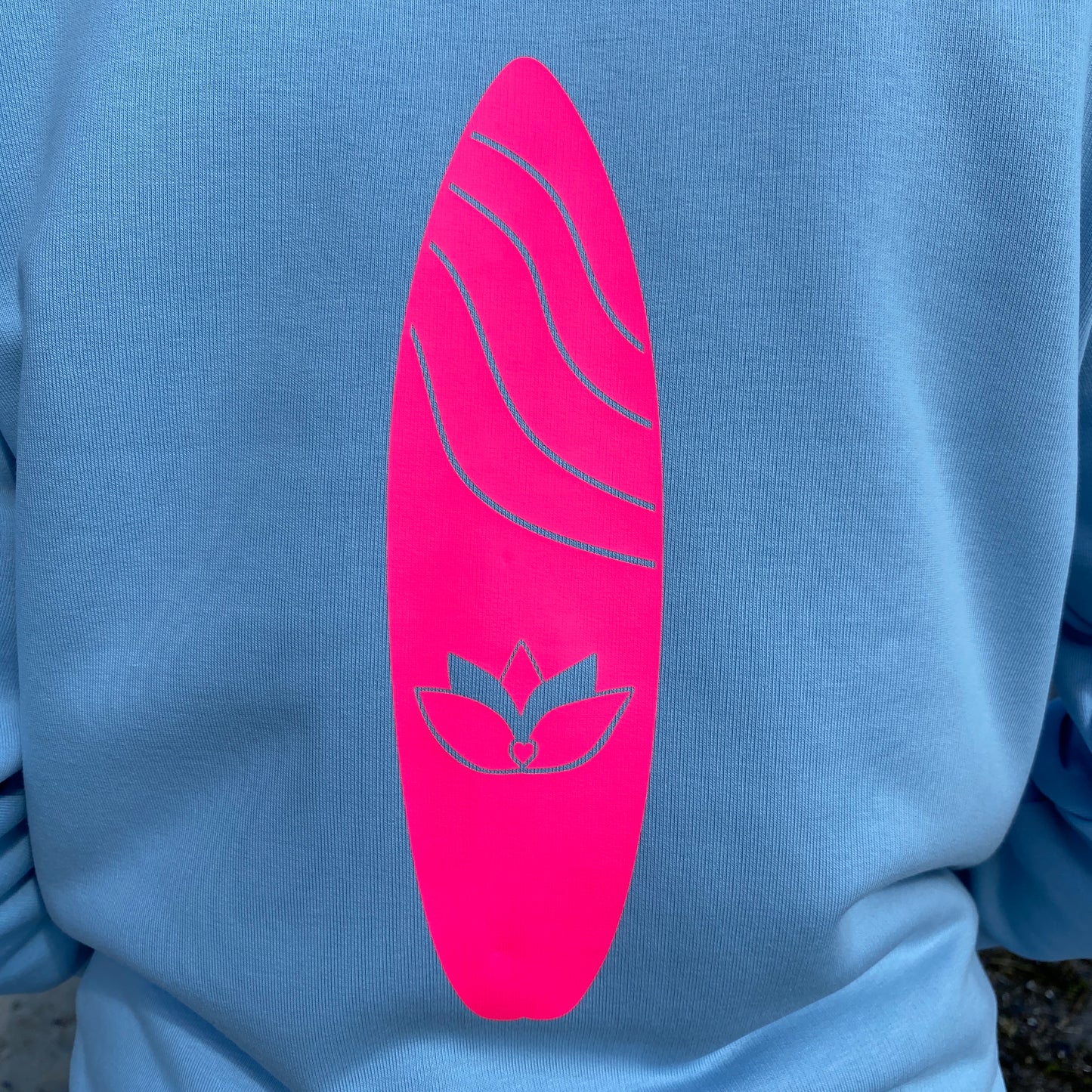 Zipper Hoodie WAVE/SURFBOARD (sky blue/pink) loving soul