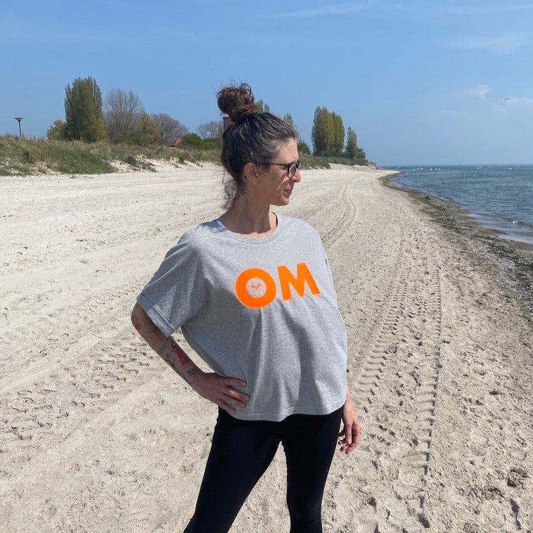 T-Shirt OM (heather grey/orange) loving soul