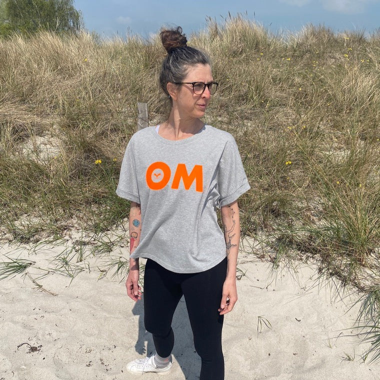 T-Shirt OM (heather grey/orange) loving soul