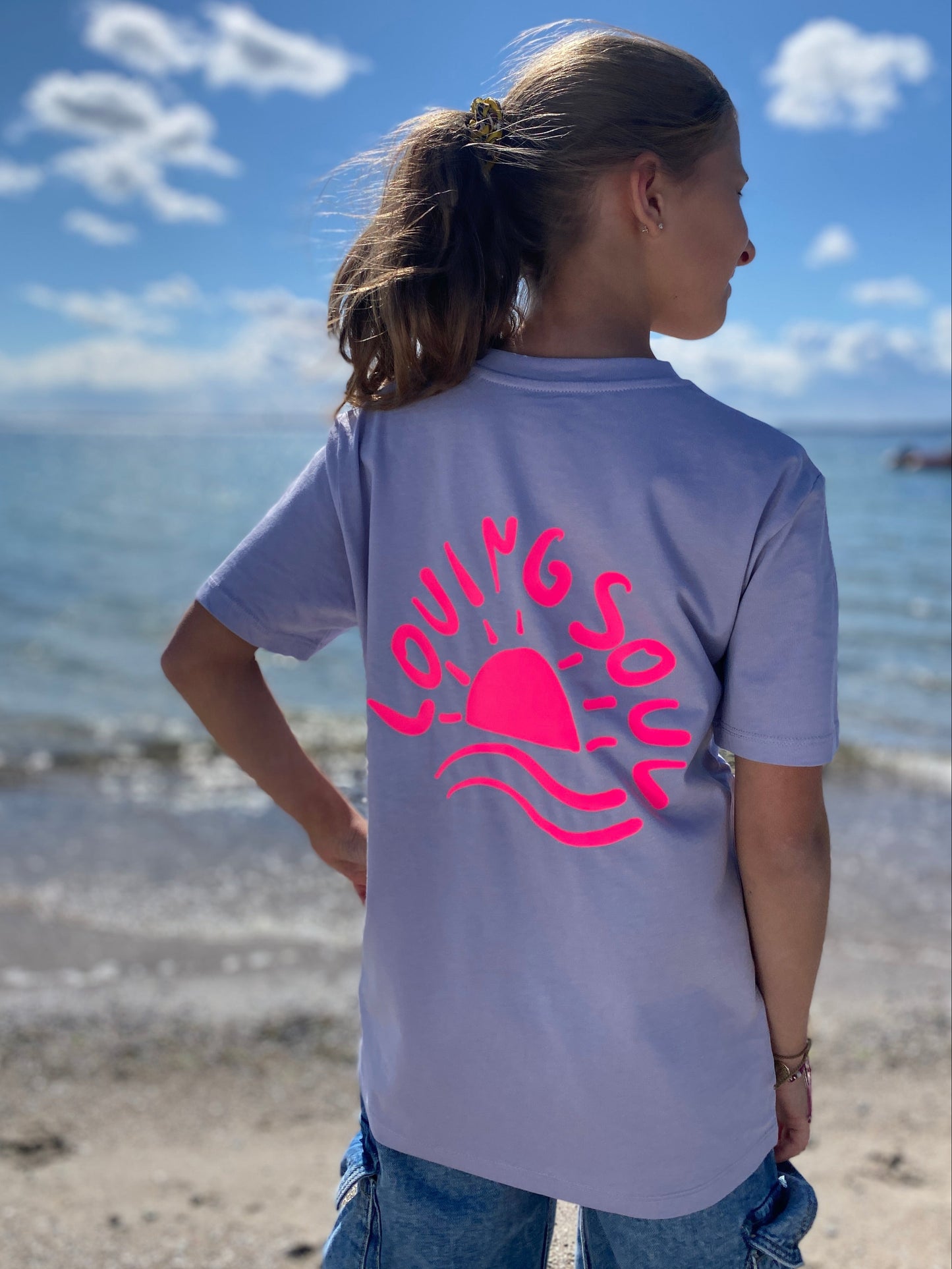 Kinder T-Shirt SUNSET (lavender/pink) lovingsoul