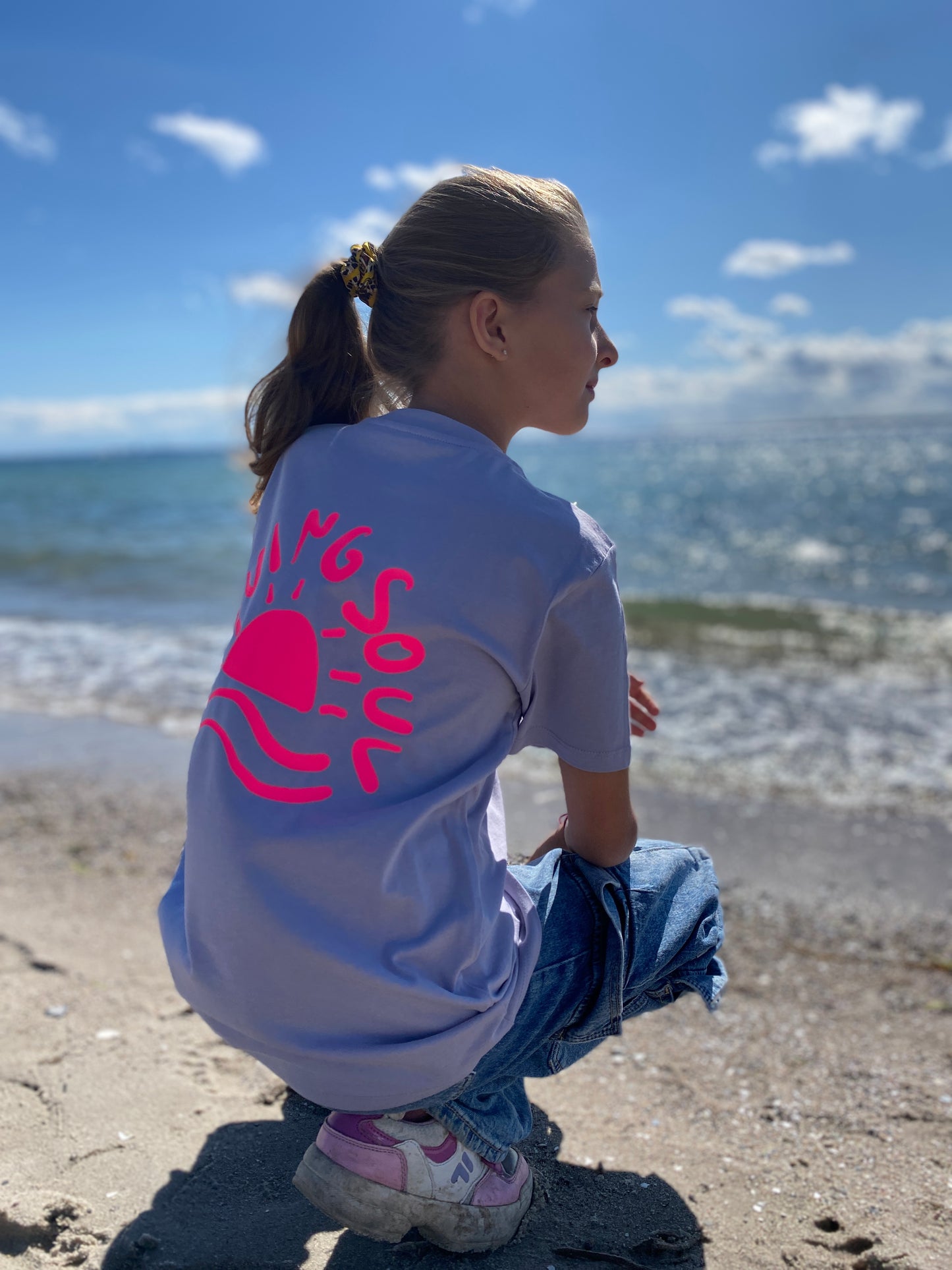 Kinder T-Shirt SUNSET (lavender/pink) lovingsoul