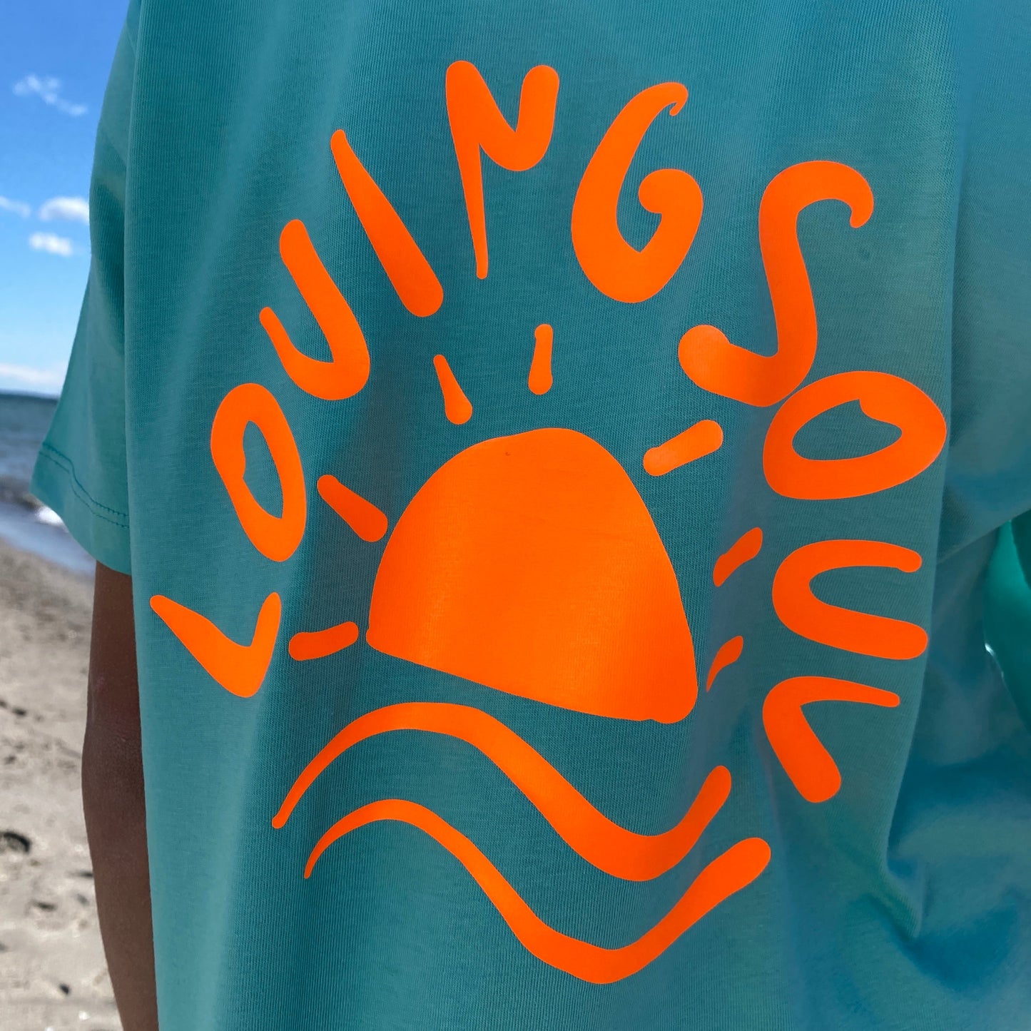 Kinder T-Shirt SUNSET (pool blue/orange) lovingsoul
