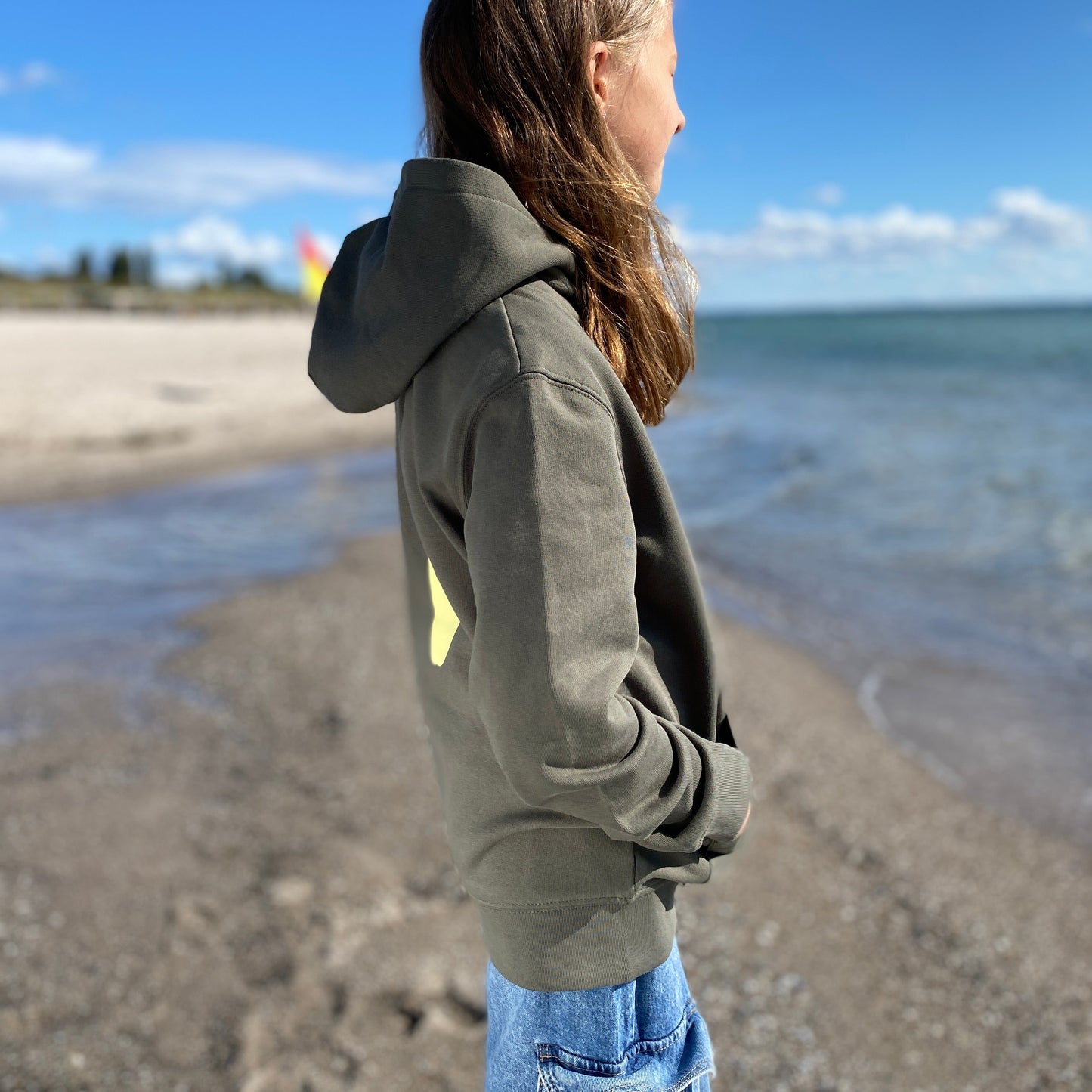 Kinder Kapuzenpullover Hoodie WELLE/BOARD (khaki/pastell yellow) loving soul