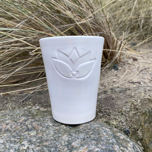Keramik Becher LOTUS (weiß) lovingsoul