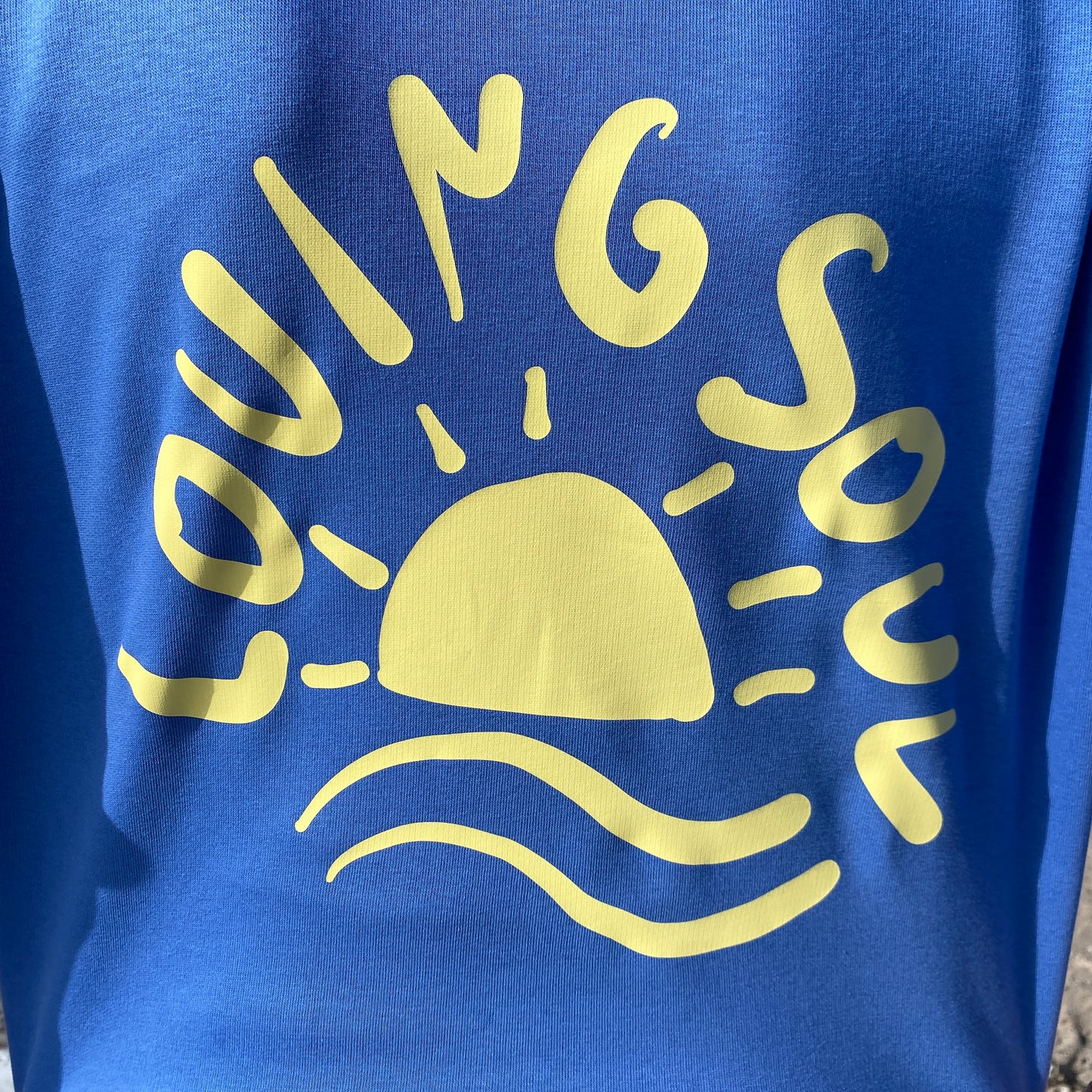 Sweatshirt SUNSET (bright blue/pastel yellow) loving soul