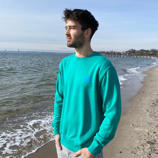 Sweatshirt SUNSET (go green/neon blue) loving soul