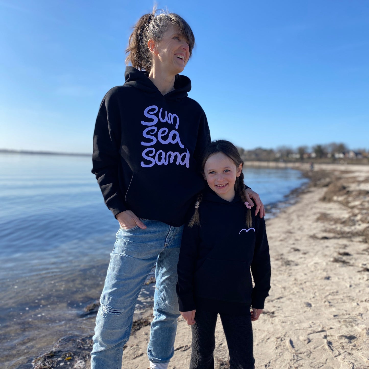 Kinder Kapuzenpullover Hoodie SUN SEA SAND (black/violet) lovingsoul