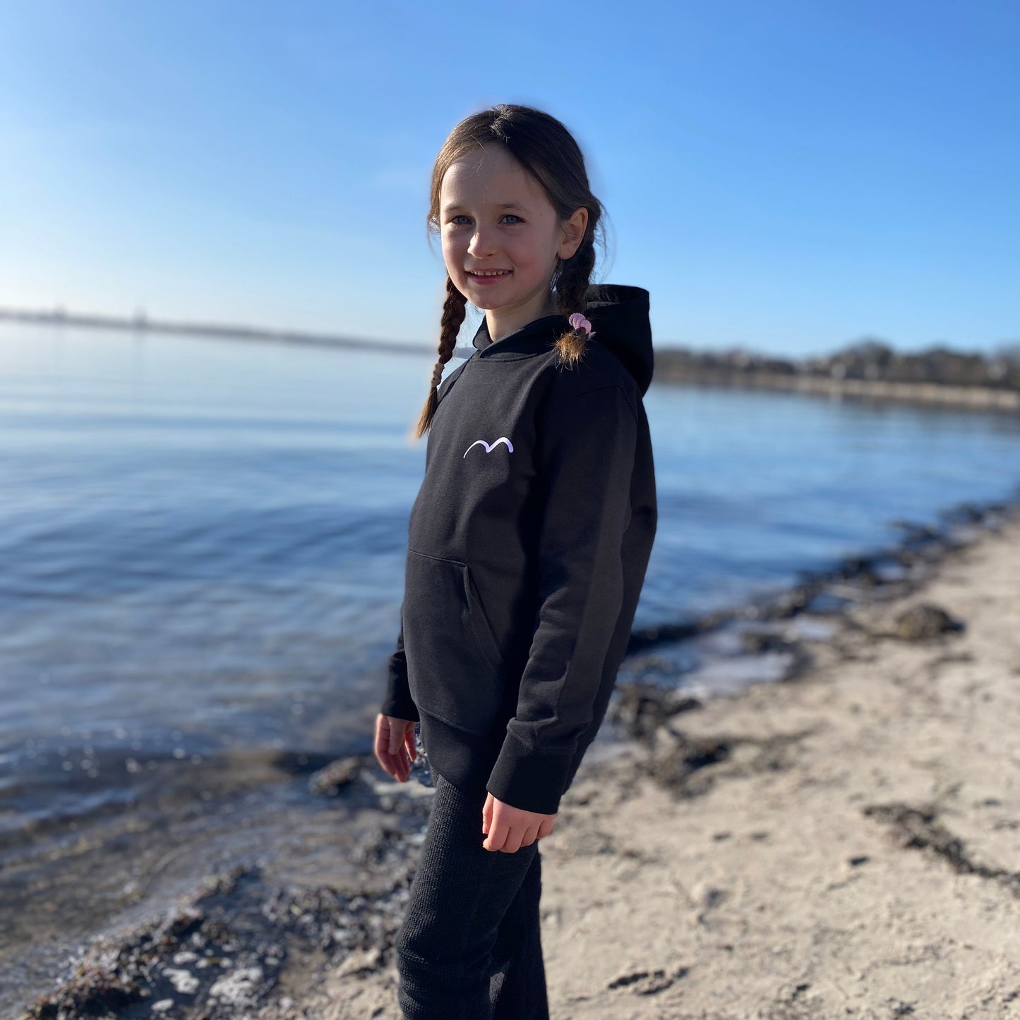 Kinder Kapuzenpullover Hoodie SUN SEA SAND (black/violet) lovingsoul