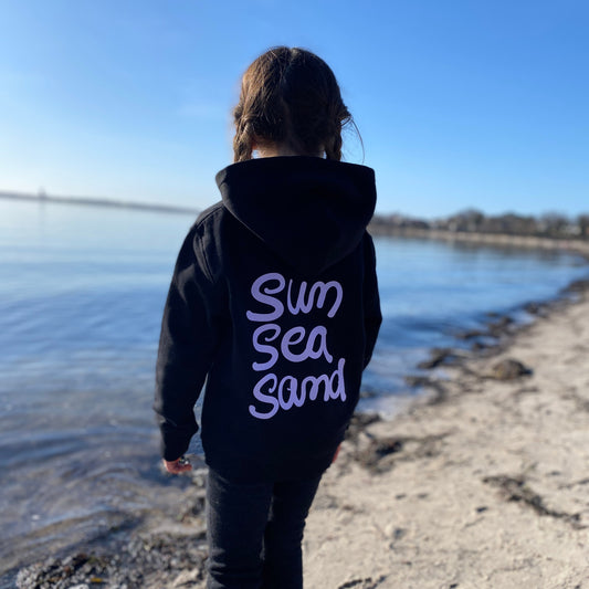 Kinder Kapuzenpullover Hoodie SUN SEA SAND (black/violet) lovingsoul