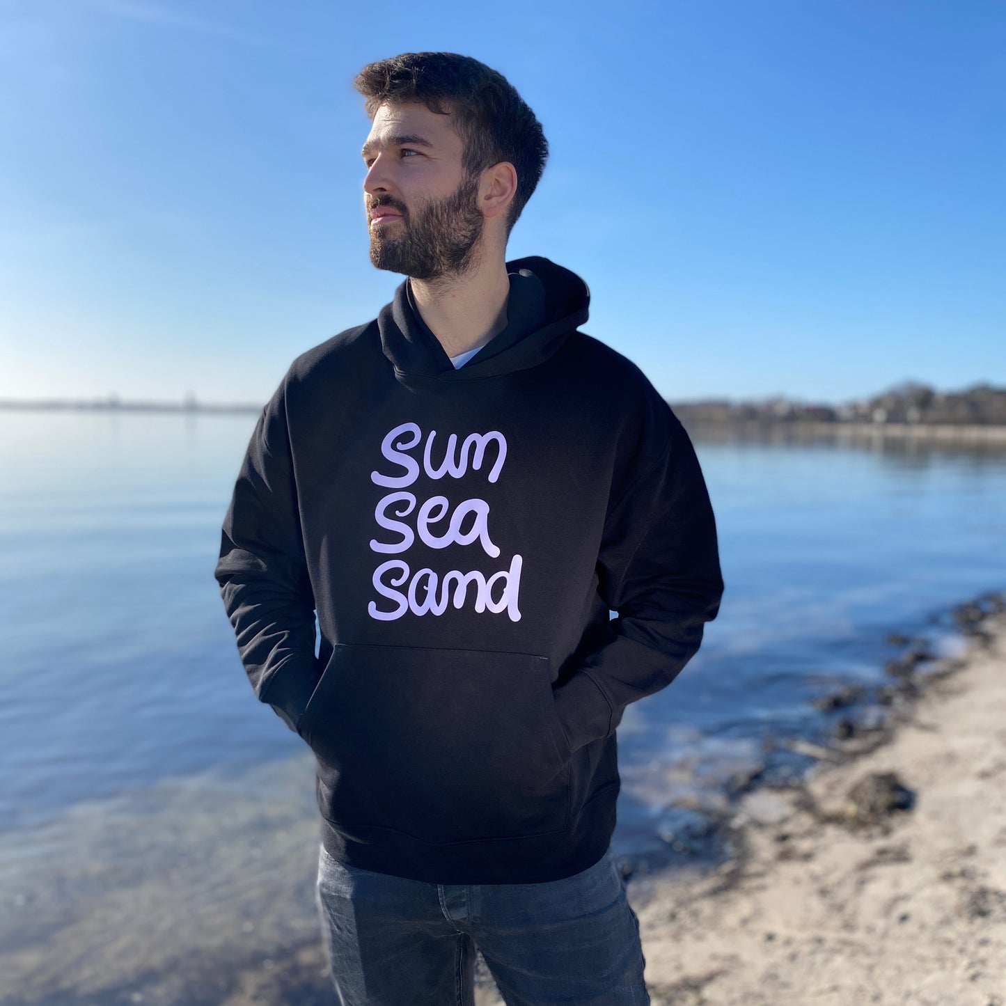 Kapuzenpullover Hoodie SUN SEA SAND (black/violet) lovingsoul