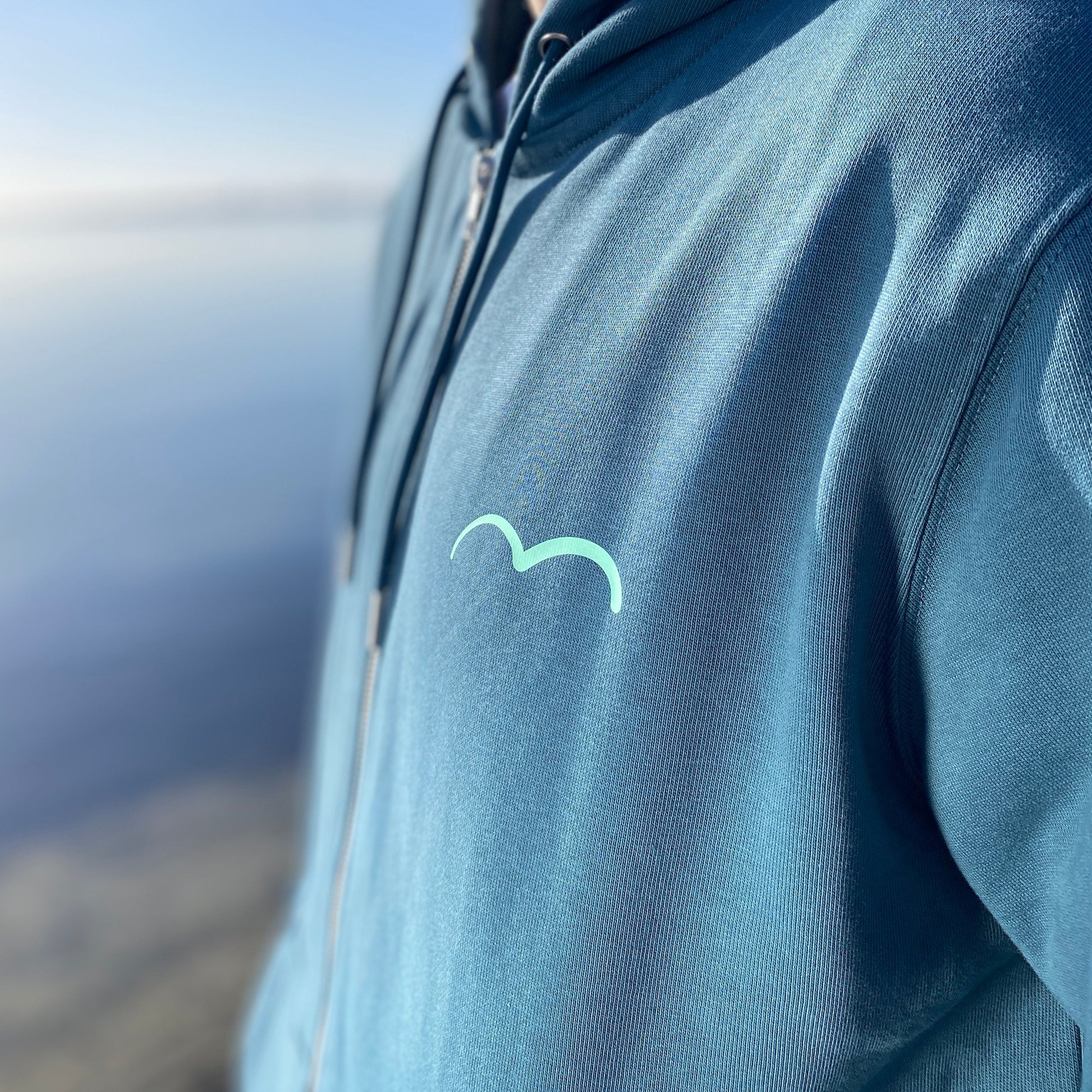 Pelzerhaken Zipper Hoodie mit Möwen Print auf der Vorderseite