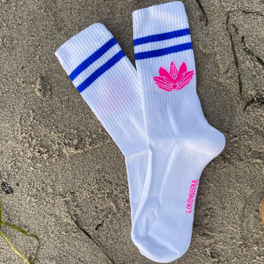 Socken LOTUS (weiß/pink/blau) loving soul