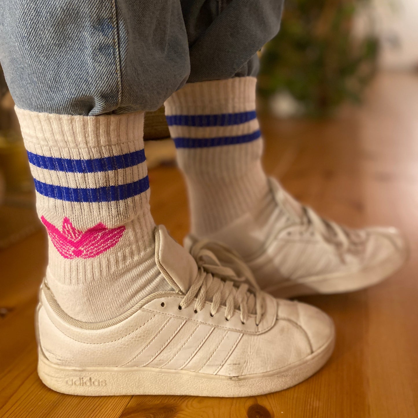 Socken LOTUS (weiß/pink/blau) loving soul